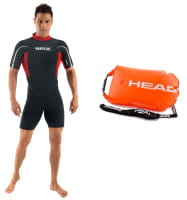 Seac Sub Relax Shorty Man Neoprenanzug mit Head Swimming Boje orange