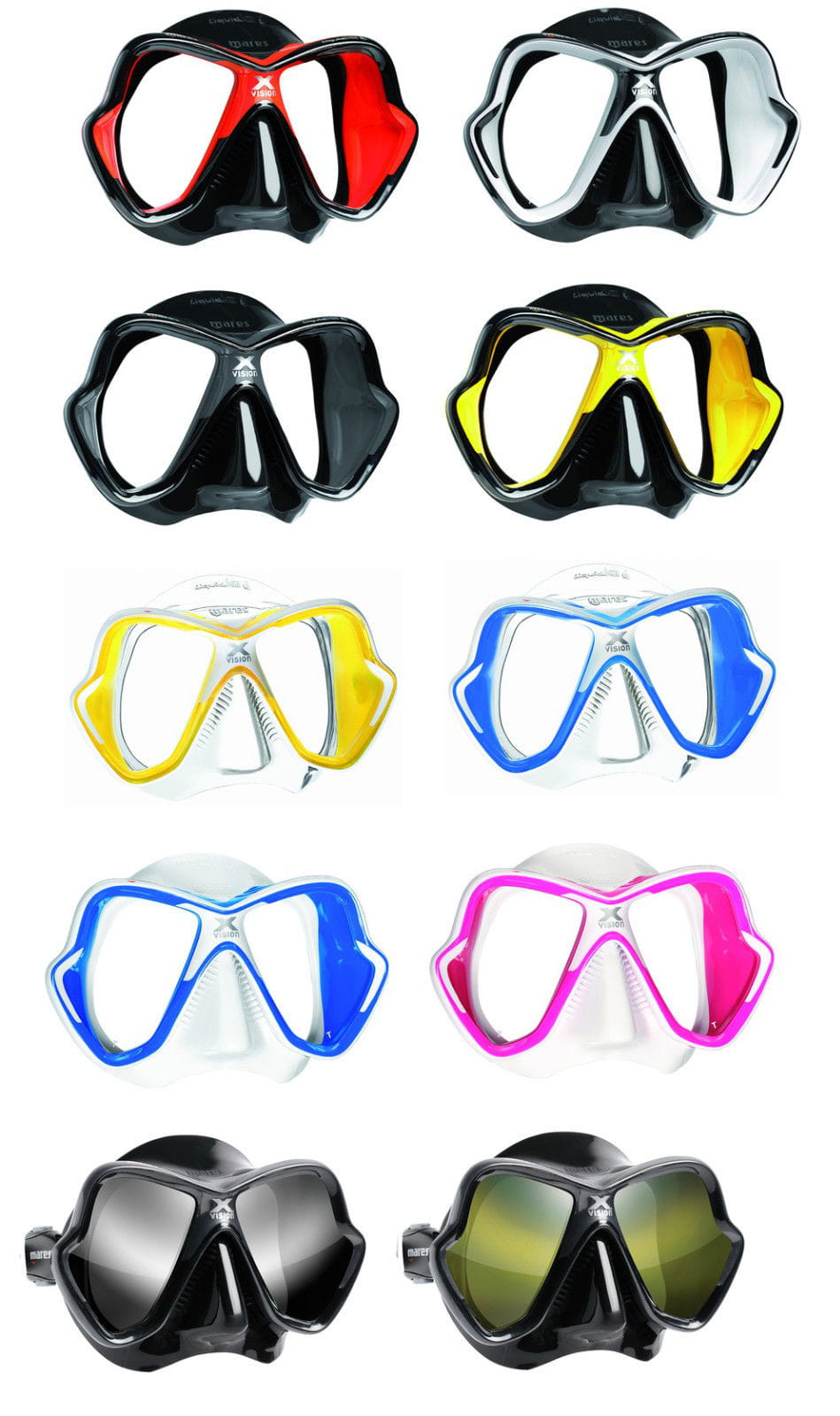 Farben Tauchmaske mit Mares Shell Oval Box Mares X-Vision Tauchermaske versch 