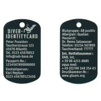 Sub Base Diver-Identitycard Identifikationskarte